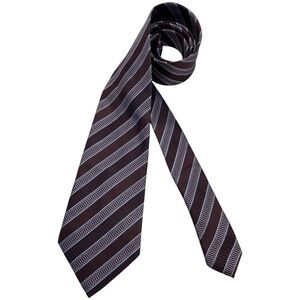 ERMENEGILDO ZEGNA Burgundy Striped Geometric Silk LUXURY Tie ITALY